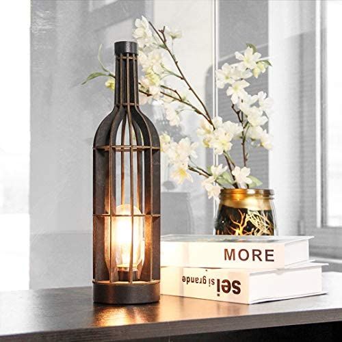 Battery Operated Table Lamps Timer, Wooden Wine Bottle Shape Decorative Lamp, Cordless Battery Po... | Amazon (US)