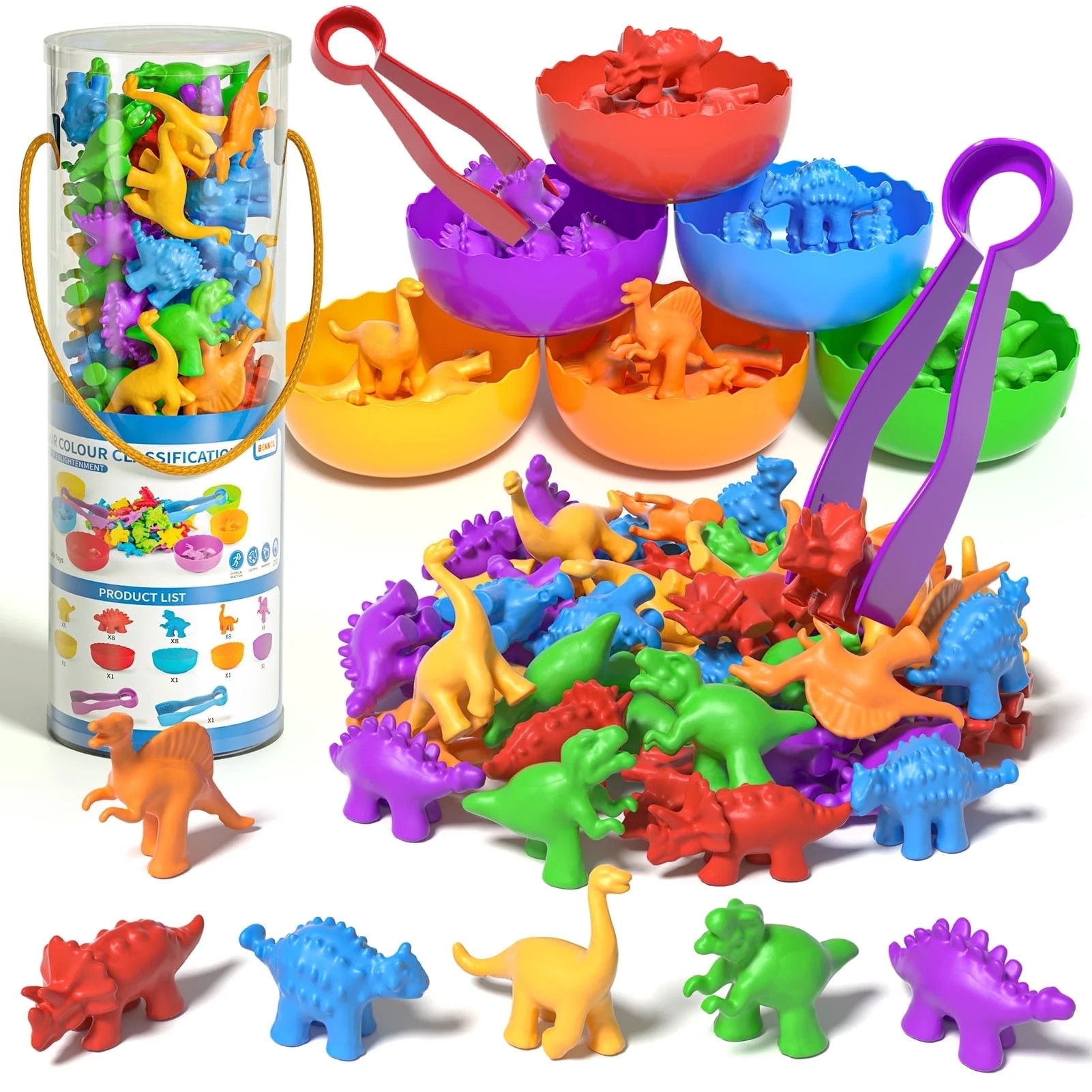 Lucky Doug 48 Counting Dinosaur Toys for Toddlers - Toddlers Preschool Learning Toys,  Counting D... | Walmart (US)