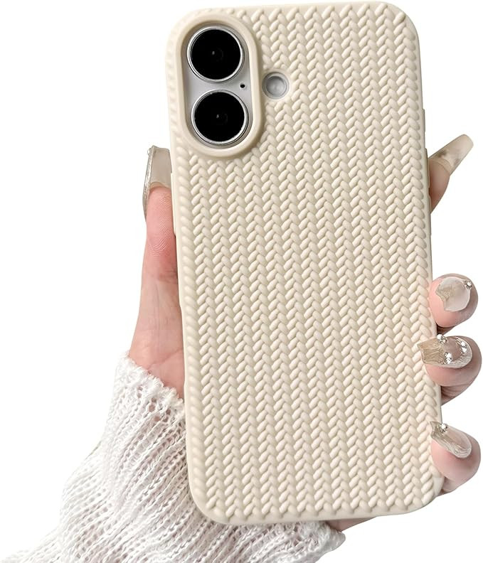NITITOP Compatible for iPhone 16 Silicone Case Cover, Apricot White | Amazon (US)