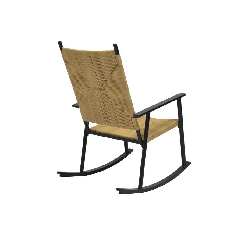Better Homes & Gardens Ventura Outdoor Steel Rocking Chair, Natural Rush Weave | Walmart (US)