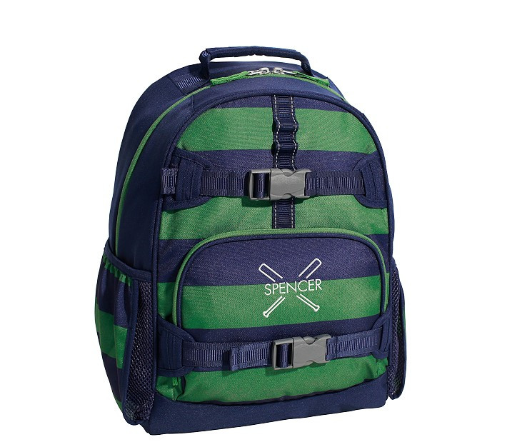 Mackenzie Green Navy Stripe Backpacks | Pottery Barn Kids