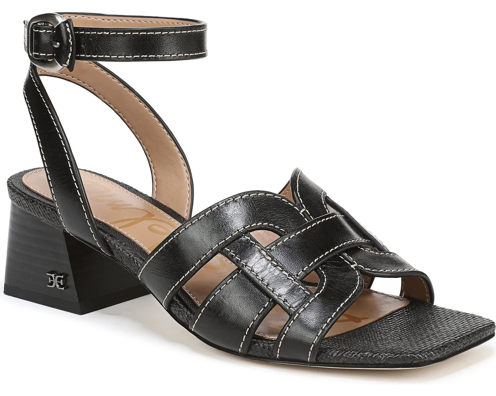 Sam Edelman Women's Wayla Ankle Strap Dress Sandal Black Leather 9.5M | Walmart (US)