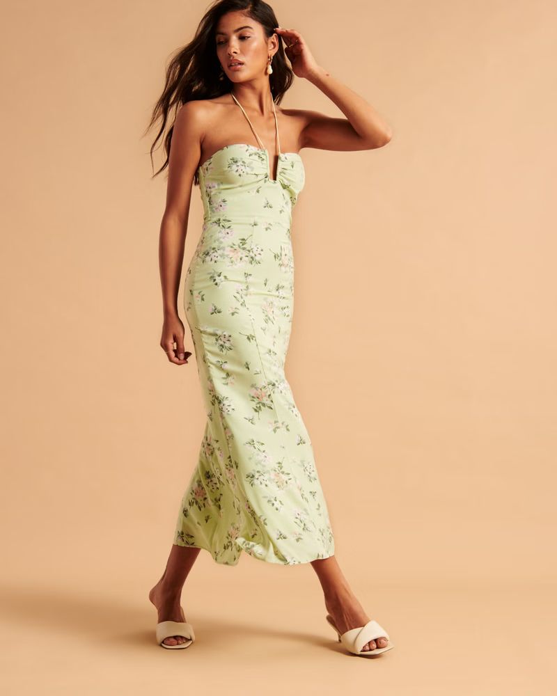 Women's Halter Maxi Dress | Women's Best Dressed Guest Collection | Abercrombie.com | Abercrombie & Fitch (US)