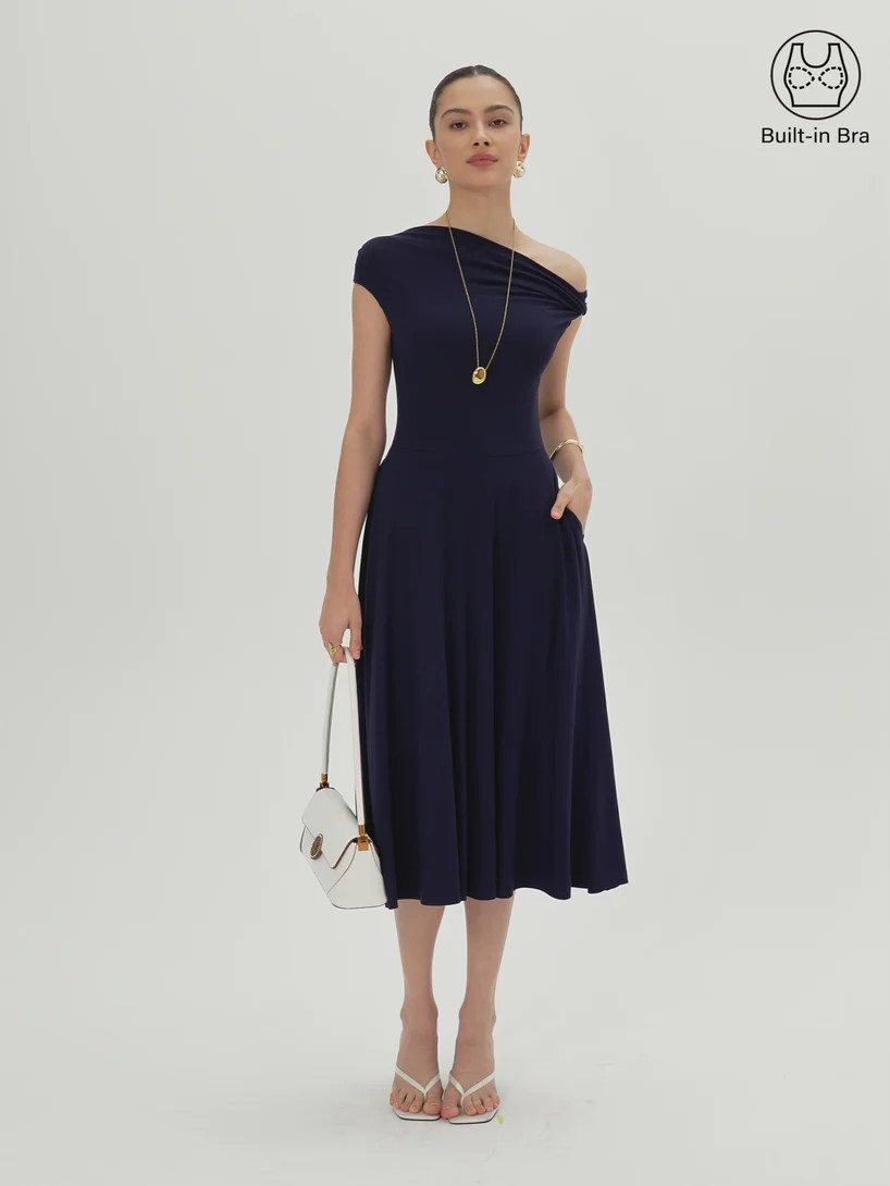 SkinKiss Multi-Wear Midi Bra Dress with Pockets | OGLmove
