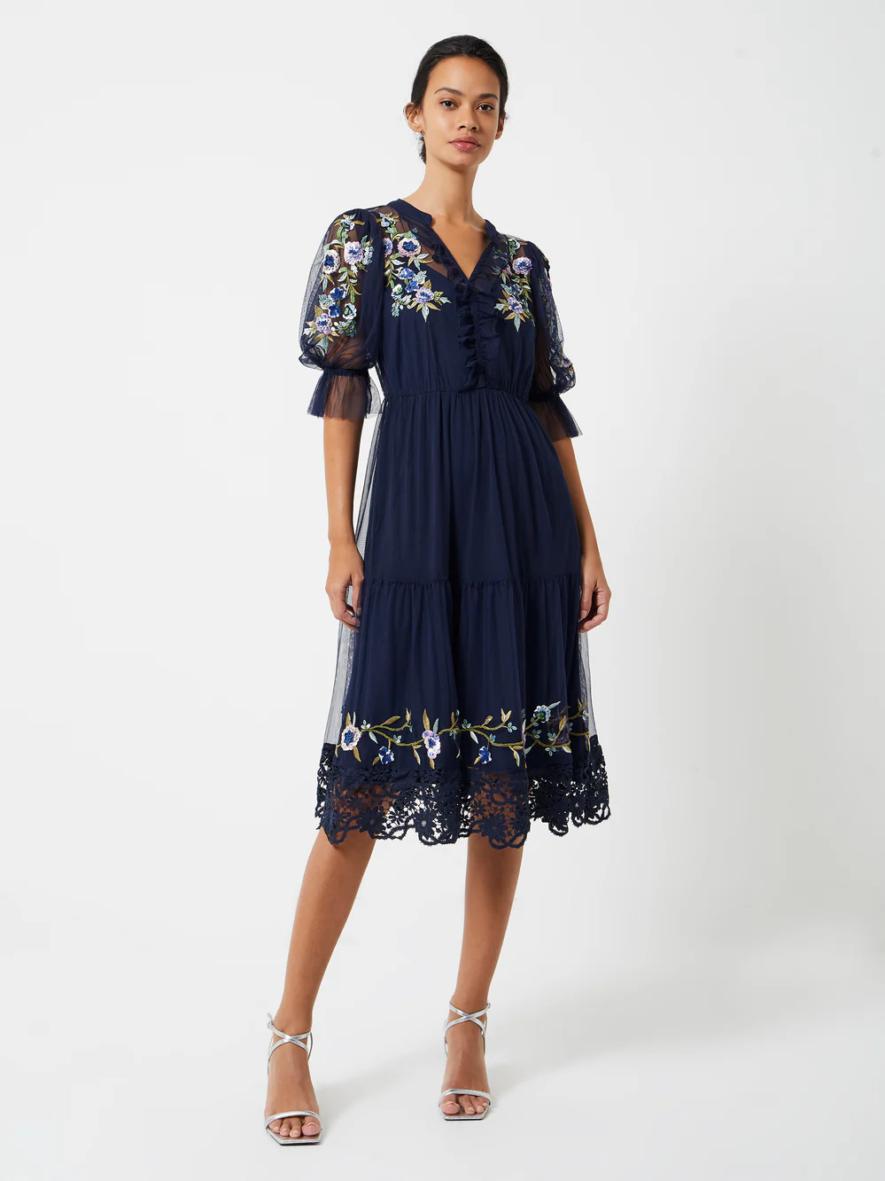 Ambre Embroidered Cluster Maxi Dress | French Connection (UK)