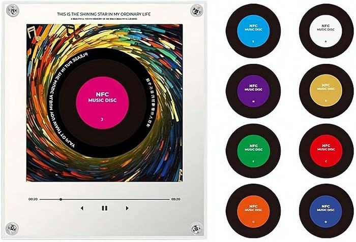 Retro Music Fridge Magnets with Player Set, 9 Pcs Vintage Vinyl Record Refrigerator Magnets, 128M... | Amazon (US)