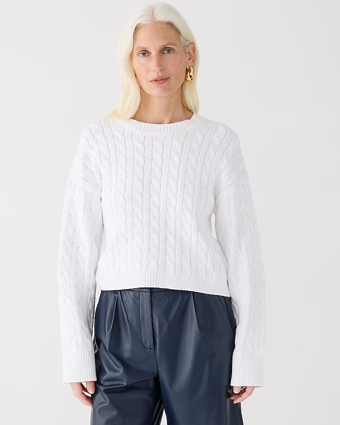 Cable-knit cropped sweater | J. Crew US