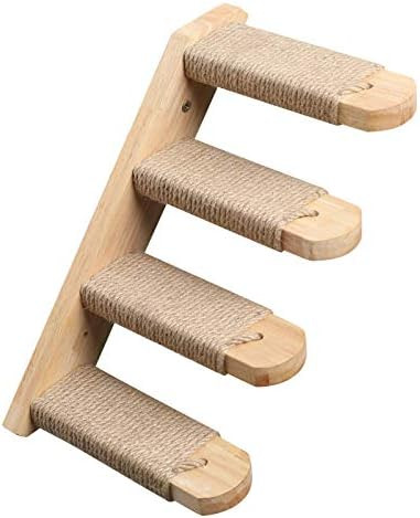 FUKUMARU Cat Climbing Shelf Wall Mounted, Four Step Cat Stairway with Jute Scratching for Cats Pe... | Amazon (US)