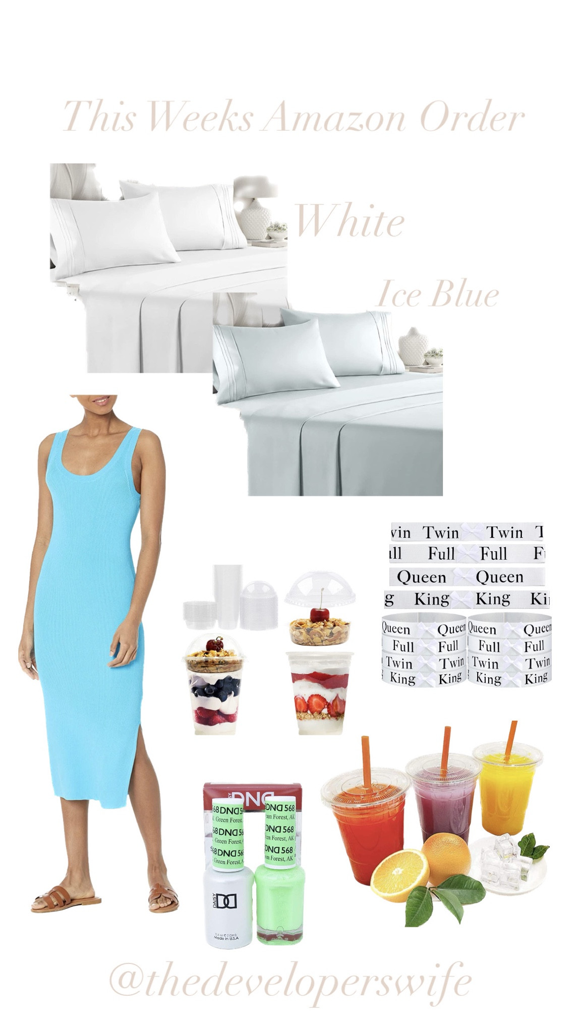 WEEKLY AMAZON MARCH 19th 
30% off Sheets have over 235k 4.5⭐️ reviews 

Ordered White KING 
Ordered ICE BLUE QUEEN 
Sheet organizers 

On the go Parfait cups 
On the go smoothie cups 

Summer sweater knit dress PRIME Try Before You Buy 
DND GEL Nail Polish 

#LTKhome #LTKsalealert #LTKbeauty
