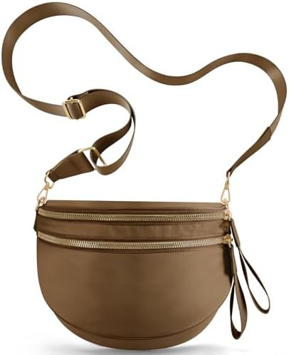 Crossbody Bags for Women, Large Nylon Bum Bags Plus Size Fanny Pack Sling Bag Belt Bag for Women ... | Amazon (US)