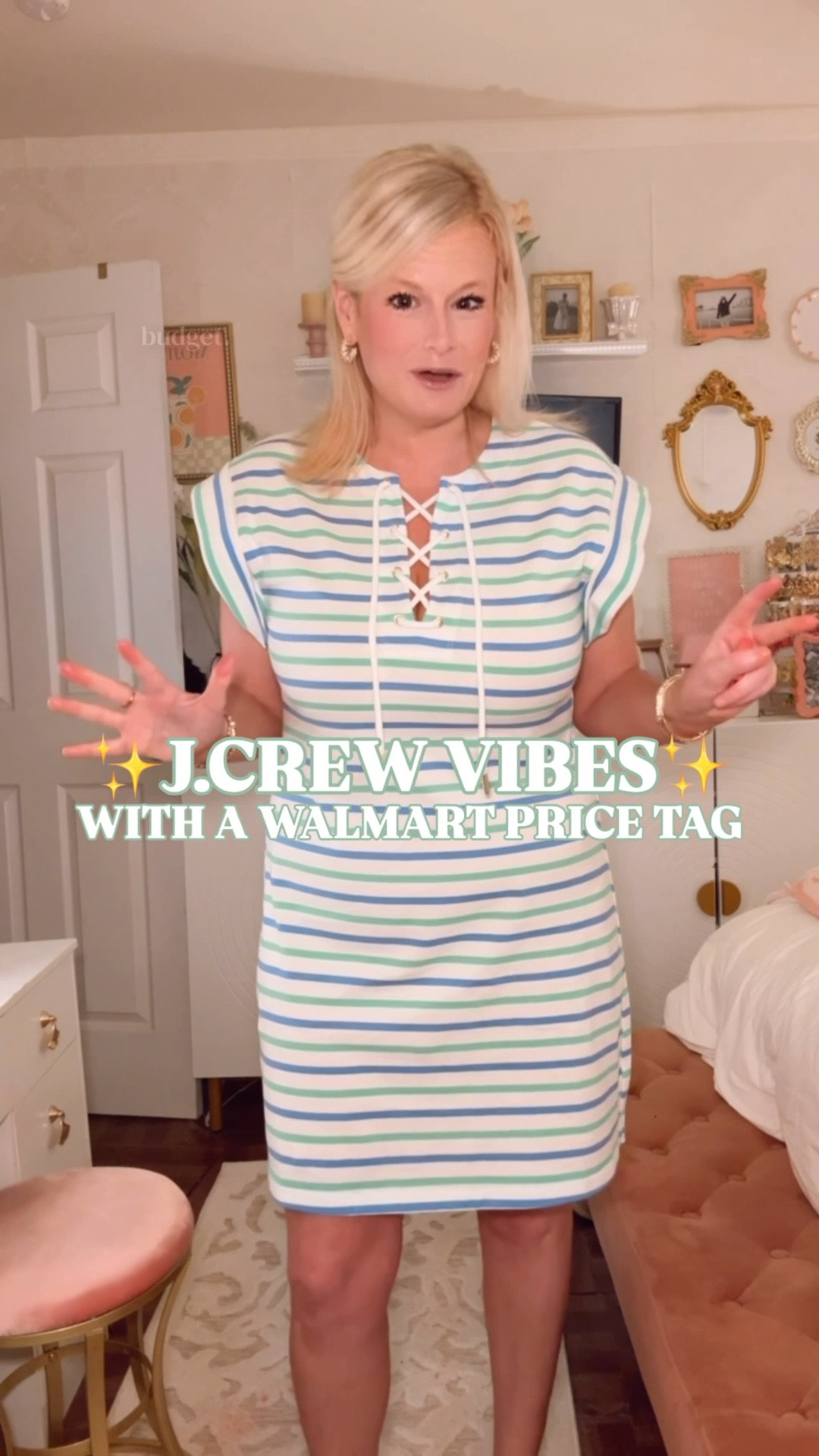 walmart dress women | striped mini dress women | spring dresses women casual | cotton mini dress women | preppy style outfits women | vacation dresses women | casual summer dresses women | walmart fashion finds

This is that effortless throw-on dress that  still looks put together.

The lace-up neckline. The soft cotton. The easy straight silhouette that just skims without clinging.

It has that relaxed, polished feel that works for everything from everyday errands to vacation days.

100% cotton so it is breathable, lightweight, and comfortable in the heat. Easy pullover style with a relaxed fit that makes it one of those pieces you don’t have to think about.

I am in a medium. True to size.
Loose without feeling oversized.

Comes in this fresh stripe and also a navy and white stripe if you want a more classic, nautical look.

This works for:
• spring outfits
• casual summer dresses
• vacation and travel outfits
• beach and weekend wear
• everyday easy outfits

Sandals, sneakers, or thrown on over a swimsuit. This is one of those dresses you will keep reaching for because it always works.

$28.

⸻

walmart dress women, striped mini dress women, cotton mini dress women, casual spring dresses women, summer dresses women casual, preppy style dress women, vacation dresses women, beach dresses women, lightweight dresses women summer, everyday dresses women casual, easy throw on dress women, relaxed fit dress women, spring wardrobe staples women, affordable dresses women, walmart clothing women, walmart fashion finds, casual outfit ideas women spring

#LTKFindsUnder50 #SpringOutfits #CasualStyle #PreppyStyle #WalmartFinds #WalmartStyle 

#LTKSwim #LTKTravel #LTKSeasonal