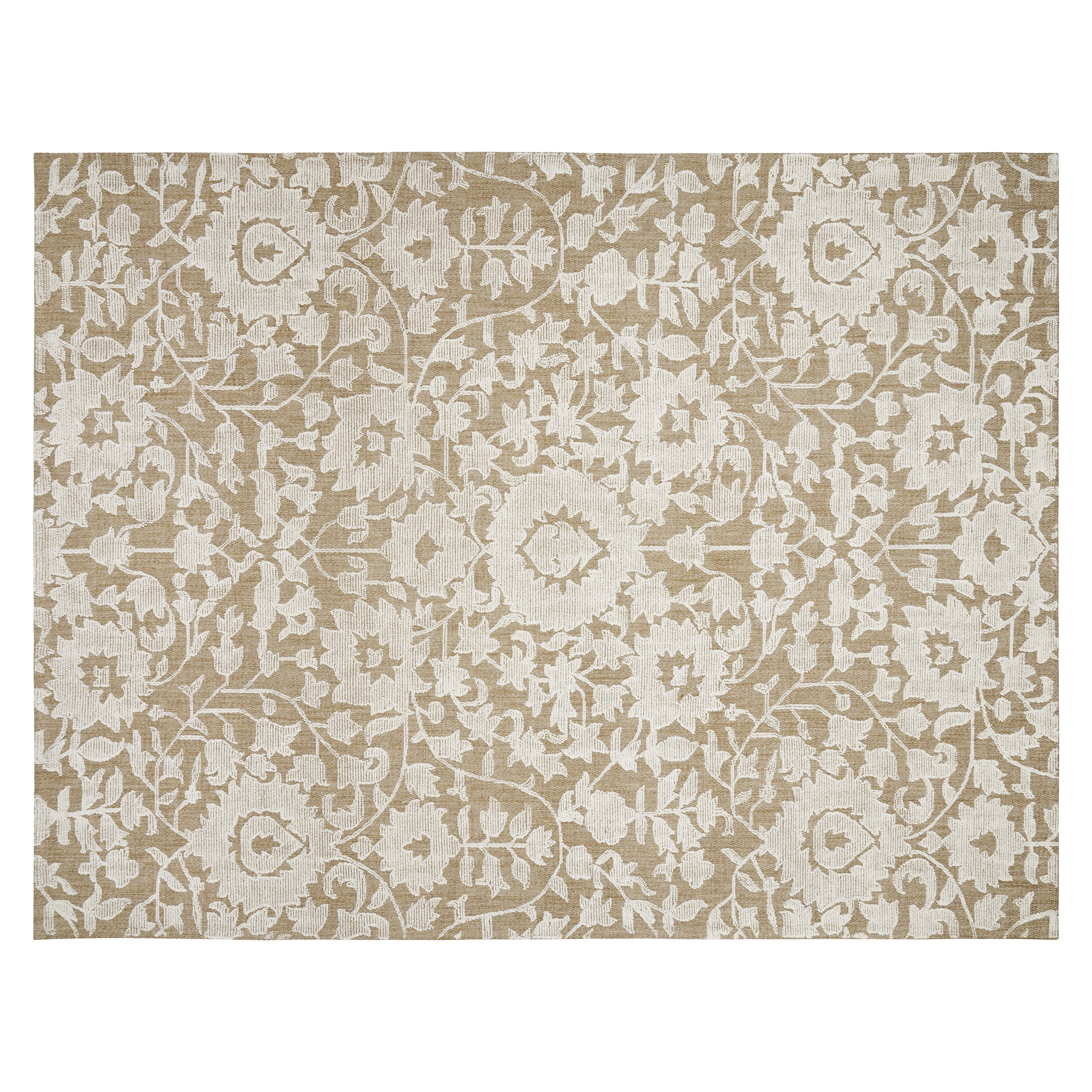 My Texas House Flora Natural Wool Floral Indoor Area Rug, 8' x 10' | Walmart (US)