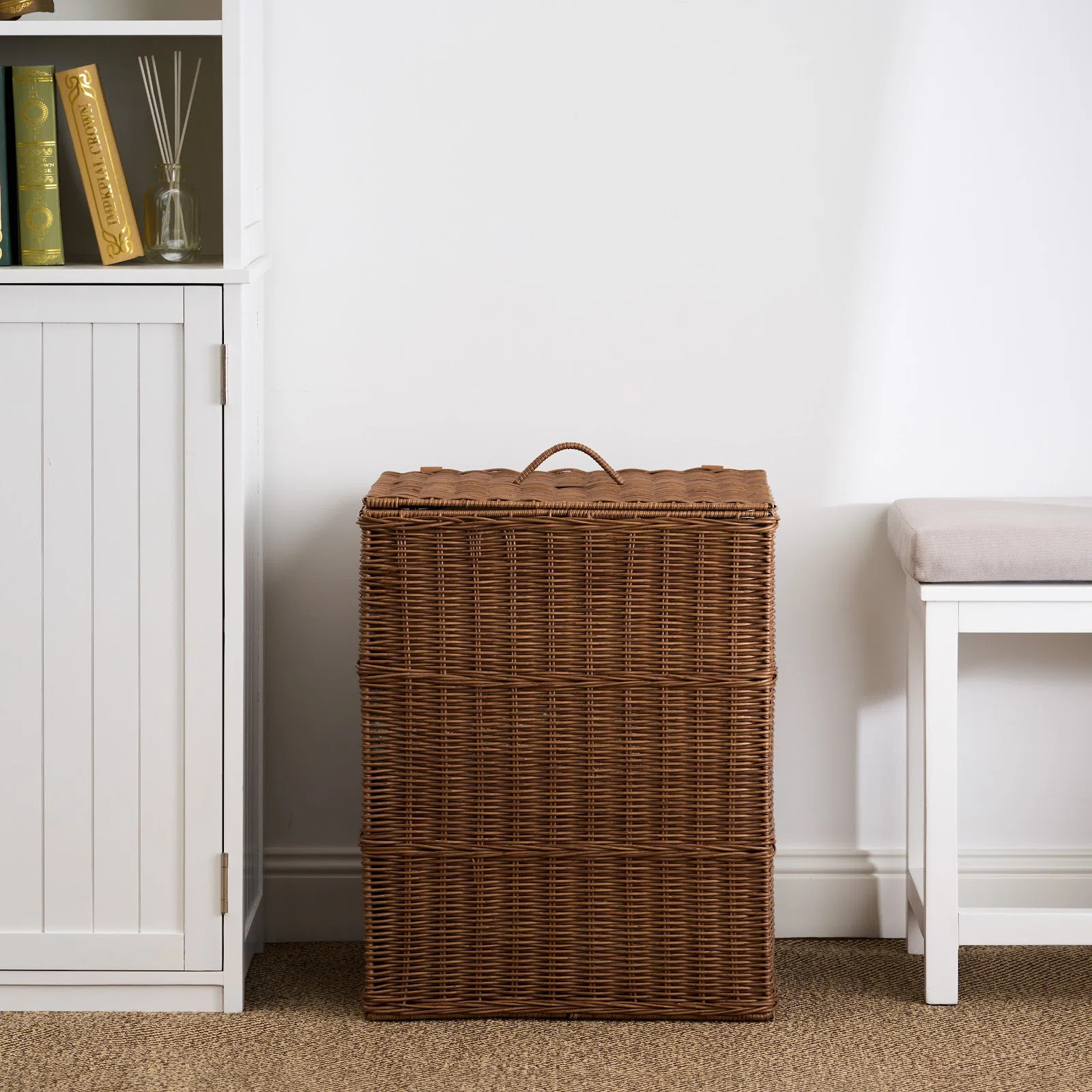 Joseph Rectangular Woven Resin Wicker Laundry Hamper - 17.3" x 13.8" x 23.6" - Espresso Brown | Wayfair North America