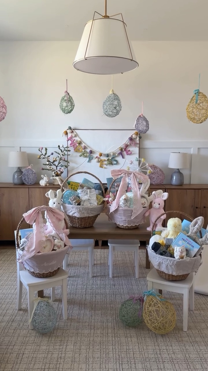 Talk about Easter dreams! I decorated the playroom and filled all four of my kids’ Easter baskets with goodies from @potterybarnkids and everything turned out perfect! Each kids’ basket includes some staple items I love to put in there every year 🐰

-Beach towel
-Water bottle
-Pajamas
-Personalized coloring books
-So many other fun items!

I love the flip plushies and the dancing bunnies. Can’t wait to give it all to them! 🌷🐣 #lovemypbk

#LTKSeasonal #LTKKids #LTKmomlife