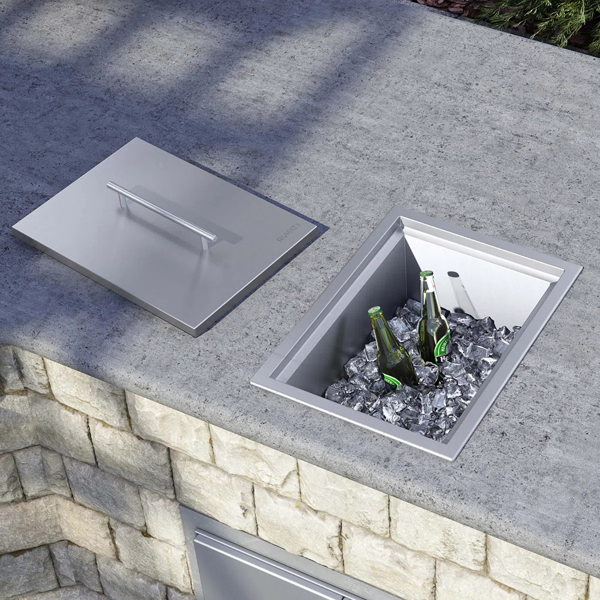 Ruvati Insulated Ice Chest Sink 15 x 20 inch Outdoor BBQ Marine Grade  Topmount Stainless Steel R... | Wayfair North America