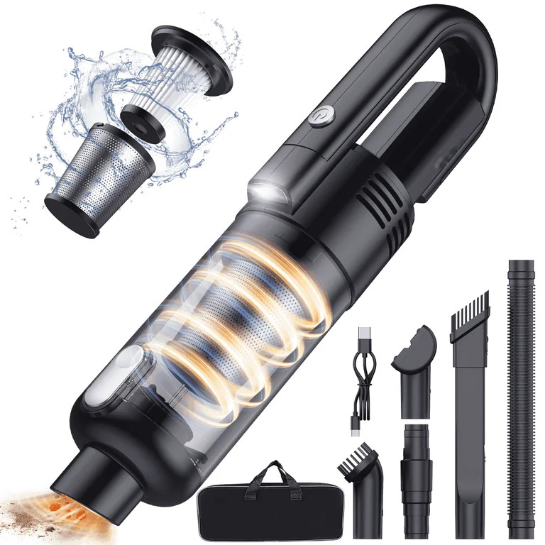 Hioha SV01-Black Cordless Handheld Car Vacuum Cleaner - 9500Pa - LED Display - HEPA Filter - Blac... | Walmart (US)