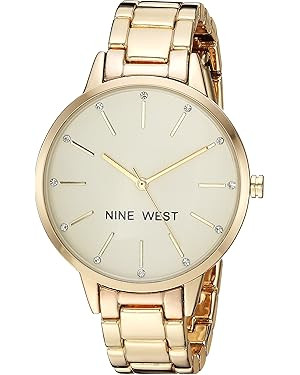 Nine West Women's Crystal Accented Bracelet Watch | Amazon (US)