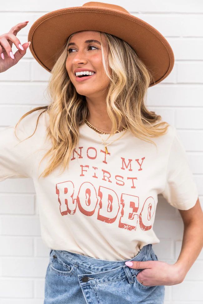 Not My First Rodeo Graphic Soft Cream Tee | Pink Lily