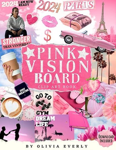 Pink Vision Board Clip Art Book: Pink Power for Your Dreams, An Extensive Collection of Inspiring... | Amazon (US)