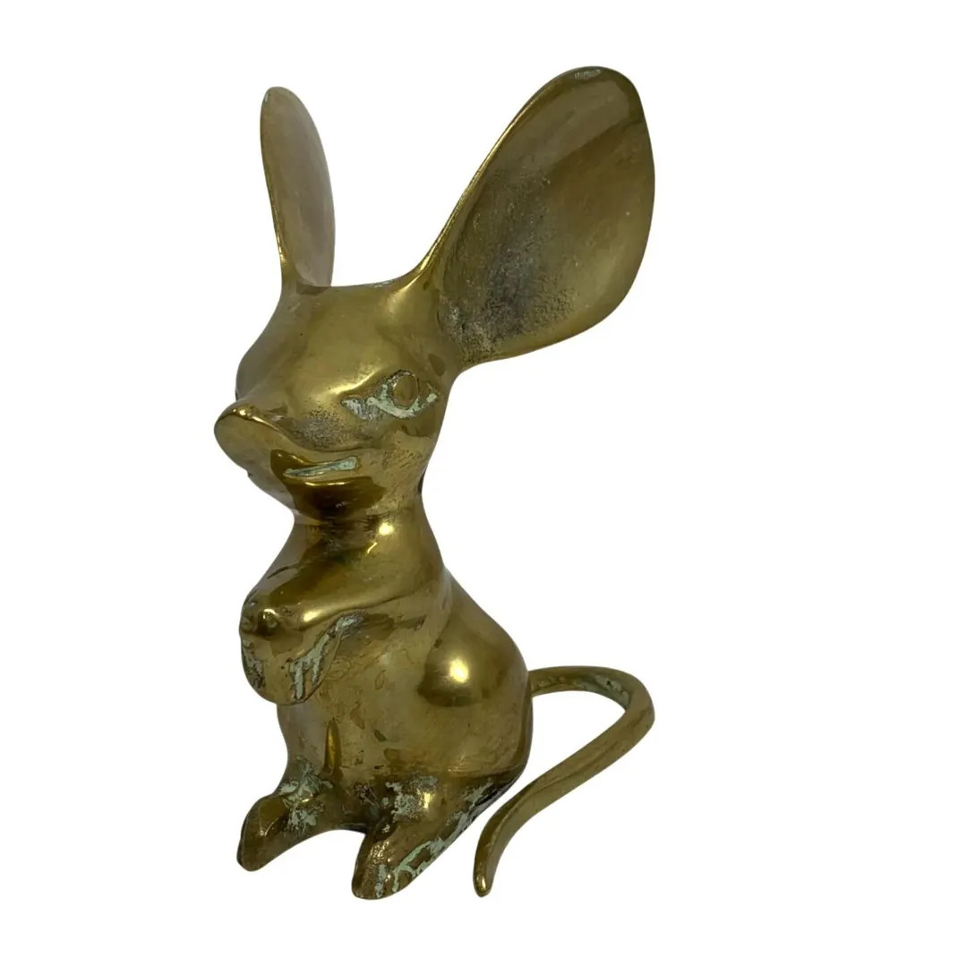 VTG Brass Mouse Large Ears Crossed Paws MCM Paperweight Figurine By Leonard | Etsy (US)