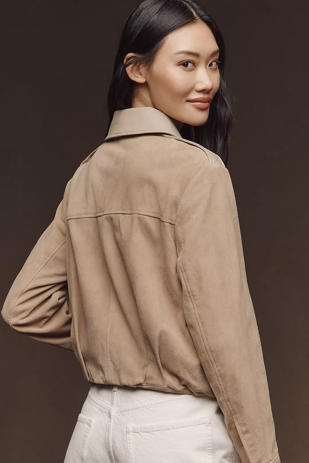 Lamarque Robbie Suede Bomber Jacket | Anthropologie (US)