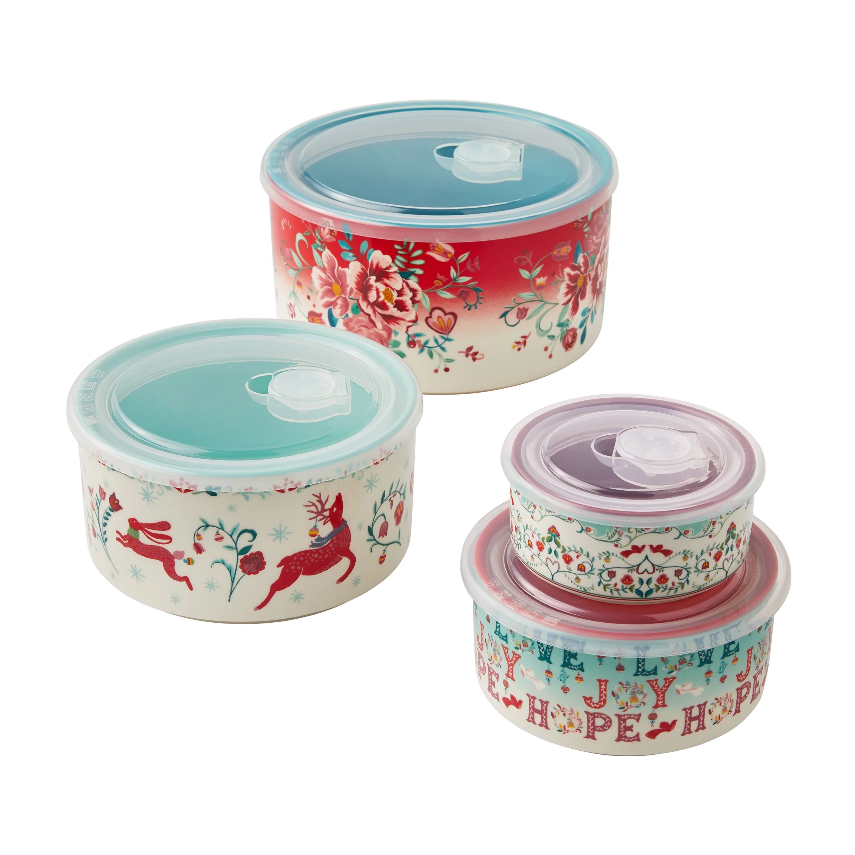 The Pioneer Woman Merry Meadows 8-Piece Round Ceramic Bake & Store Nesting Bowls Set | Walmart (US)