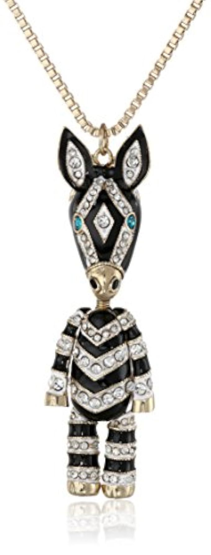 Betsey Johnson "3D Long Pendants 3D Zebra Long Pendant Necklace | Amazon (US)