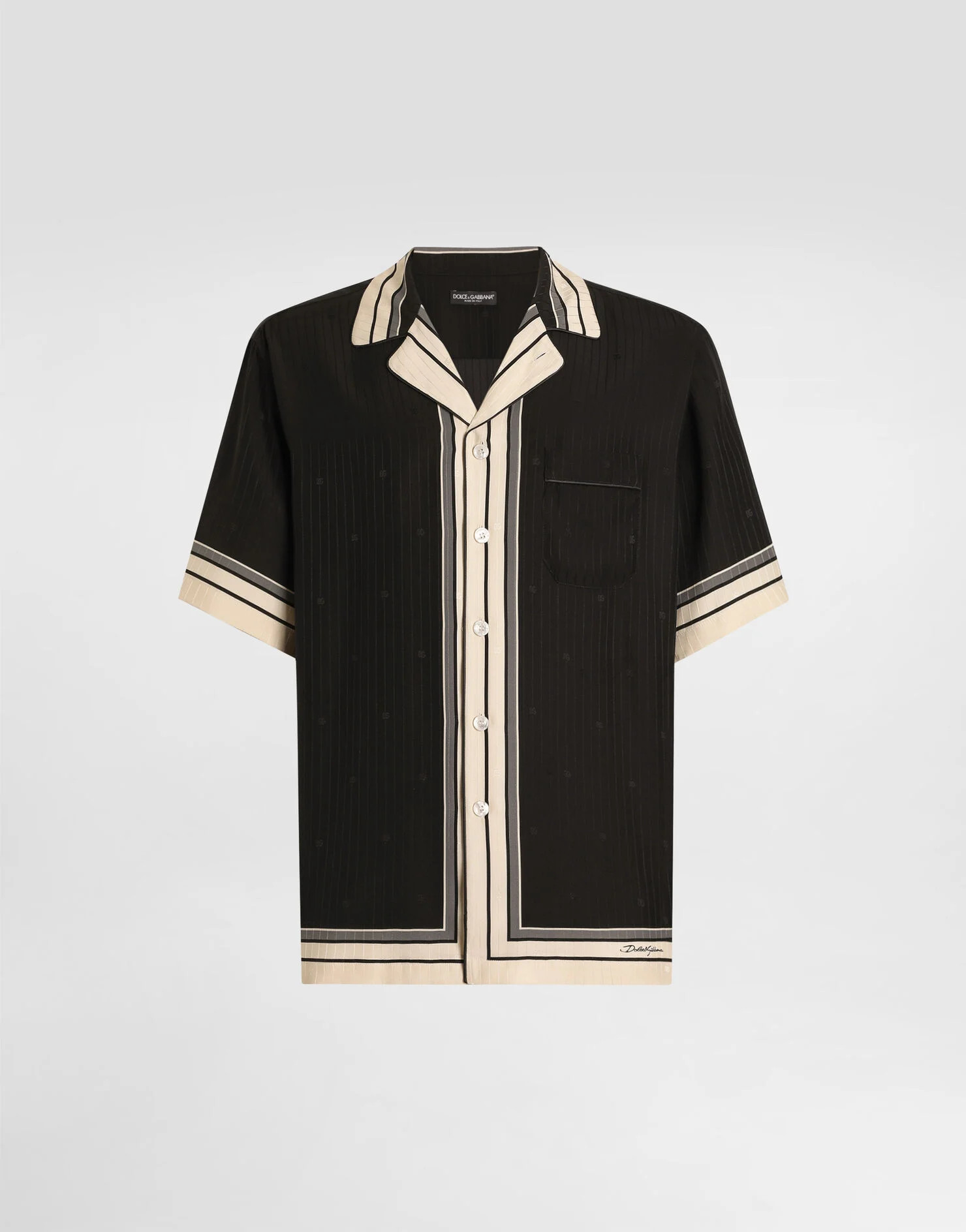 Logo and stripe-print hawaii shirt | Dolce & Gabbana US