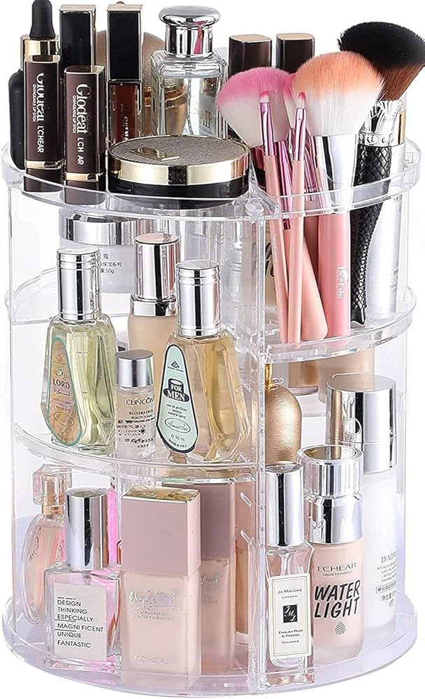 360 Degree Rotating Makeup Organizer for Bathroom,4 Tier Adjustable Cosmetic Storage Cases and Ma... | Amazon (US)