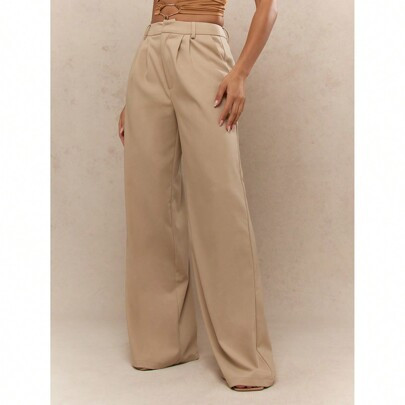 Tailored Pleated Wide Leg Trousers | SHEIN