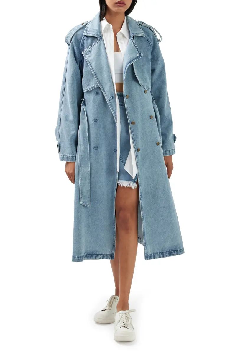 BELLE AND BLOOM Wild Skies Denim Trench Coat | Nordstrom | Nordstrom