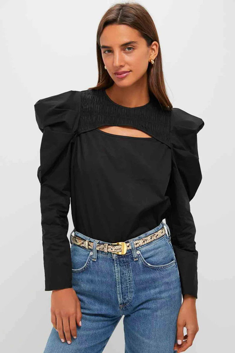 Black Keyhole Beckett Blouse | Tuckernuck (US)