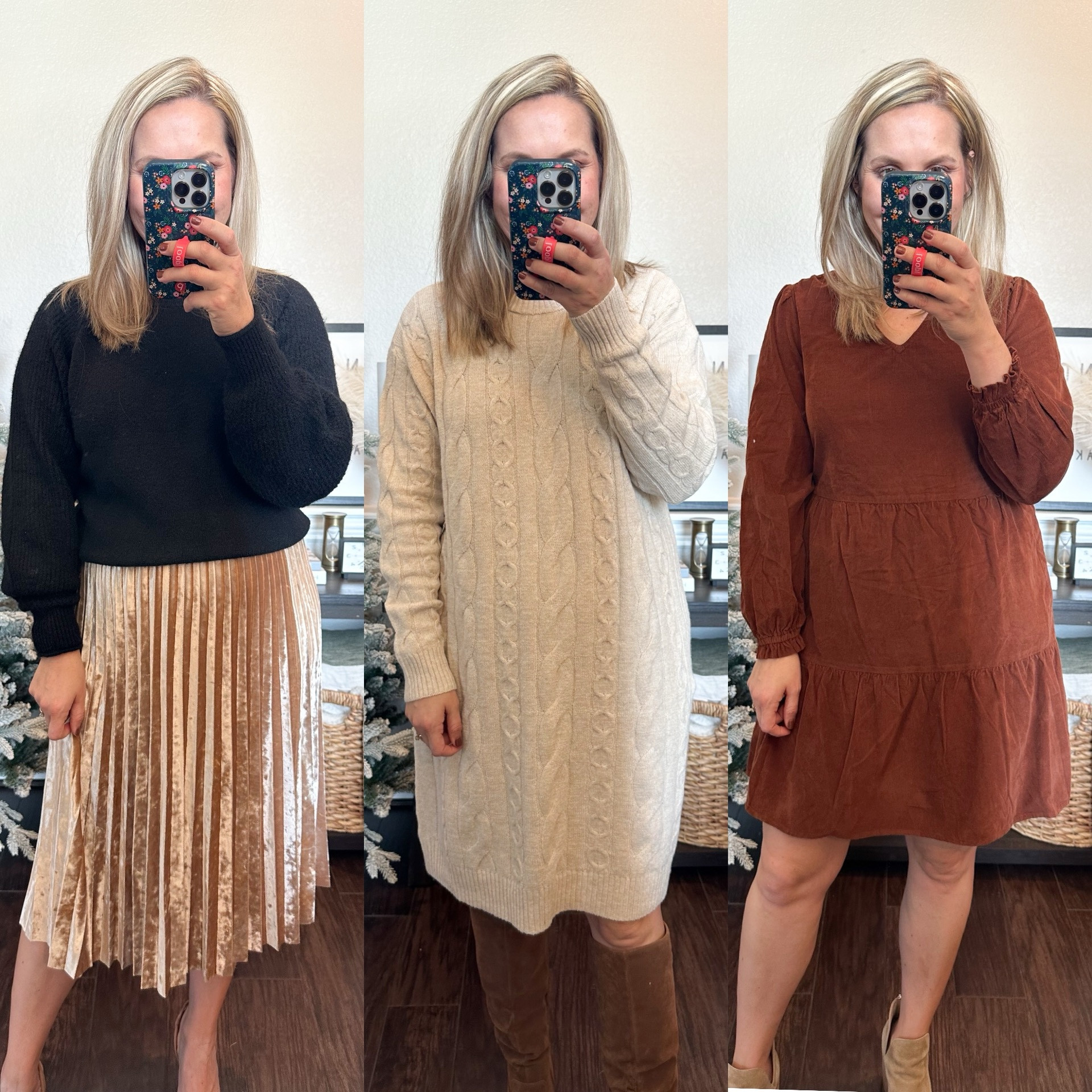 5 Thanksgiving outfits ideas from Walmart from dressy to comfy and every piece is under $35!!! 

Look 1: size medium sweater and size small skirt
Look 2: size medium sweater dress (it’s bog and I need a small)
Look 3: size small dress
Look 4: size small cardigan and size 8 jeans (way too long/wide)
Look 5: size medium 2-piece set 

Thanksgiving outfit, fall outfit, Walmart style, casual style, thanksgiving, fall dress 

#LTKSeasonal #LTKFindsUnder50 #LTKStyleTip