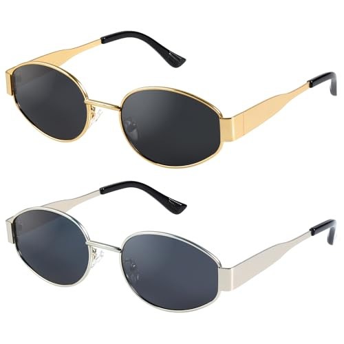 livho 2025 Trendy Oval Sunglasses - Stylish Polarized Shades for Everyday - Retro Metal Frames | Amazon (US)