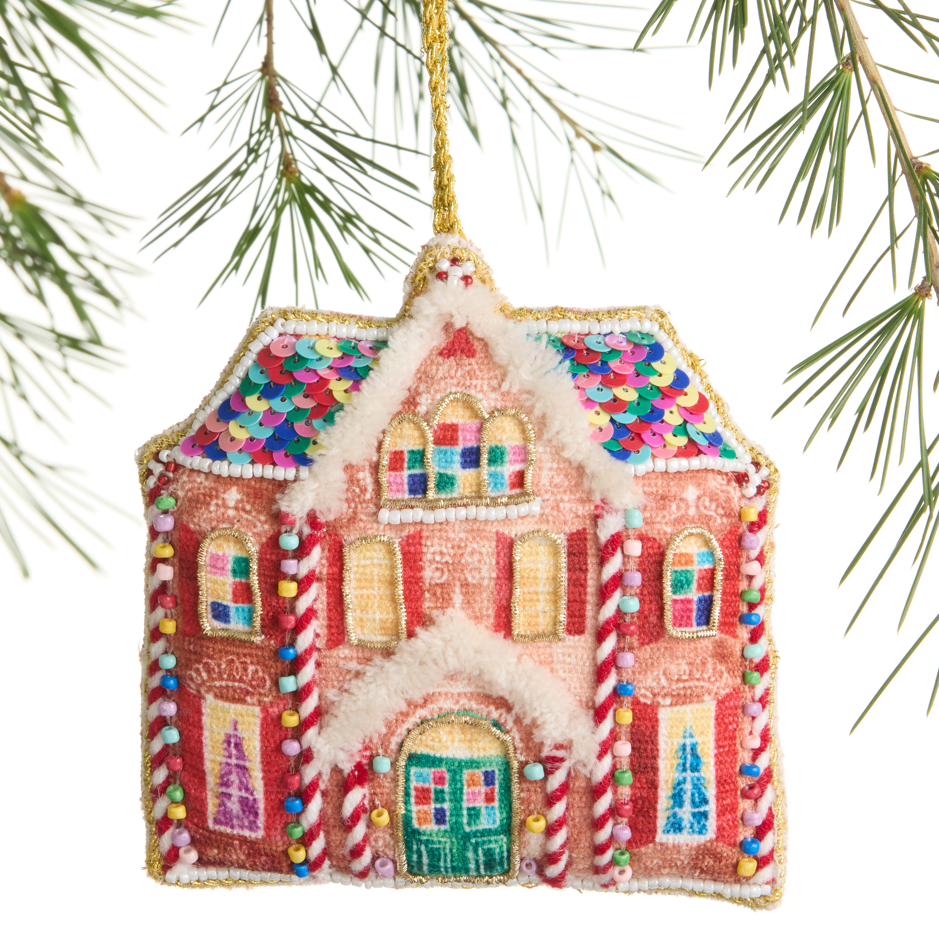 Fabric Gingerbread House Ornament | World Market