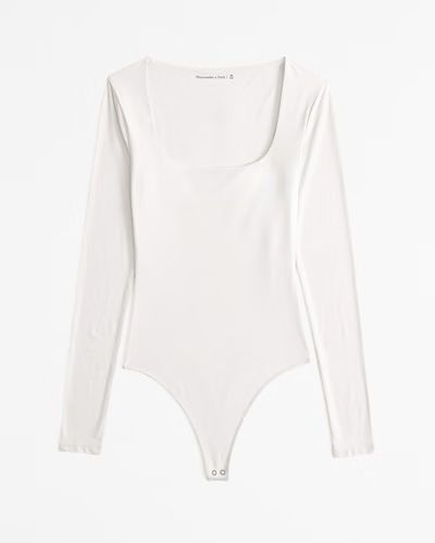 Soft Matte Seamless Long-Sleeve Squareneck Bodysuit | Abercrombie & Fitch (UK)