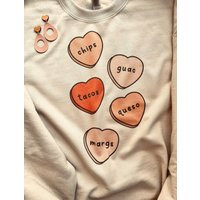 Candy Hearts Graphic Sweatshirt, Boho Shirt, Gift For Her | Etsy (US)