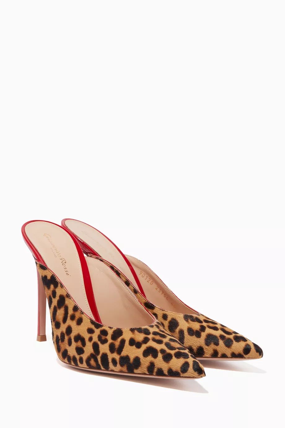 Shop Luxury Gianvito Rossi Natural Leopard-Print Lyle Mules | Ounass