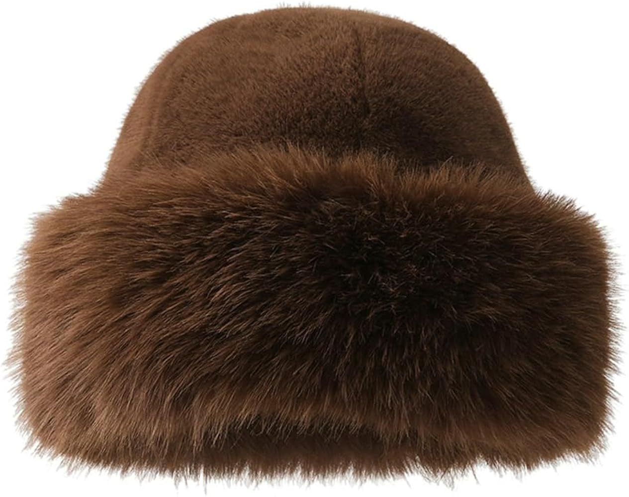 Winter Faux Fur Bucket Hat WomenFuzzy Fur Warm Hat Women's Furry Fisherman Cap Casual Trendy Trip... | Amazon (US)
