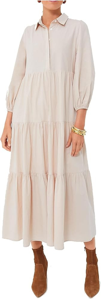 Women Flowy Maxi Dresses Casual V Neck Smocked Tiered Babydoll Sundress Beach Long Skirt with Poc... | Amazon (US)