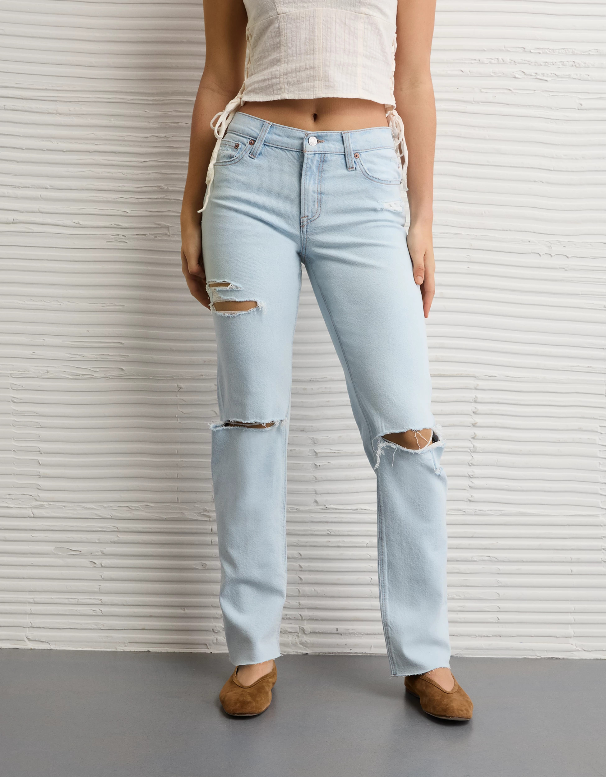 AE Stretch High-Waisted Straight Jean | American Eagle Outfitters (US & CA)