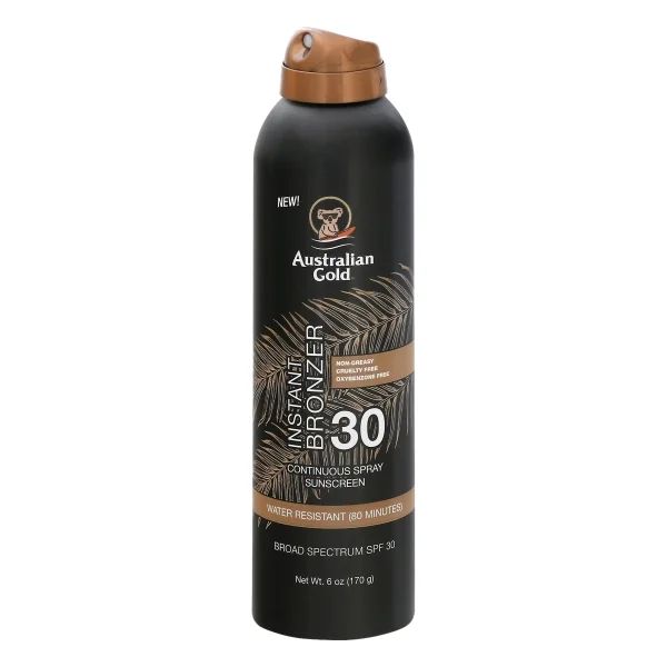 Australian Gold Continuous Spray Sunscreen with Instant Bronzer SPF 30, 6 oz | Walmart (US)