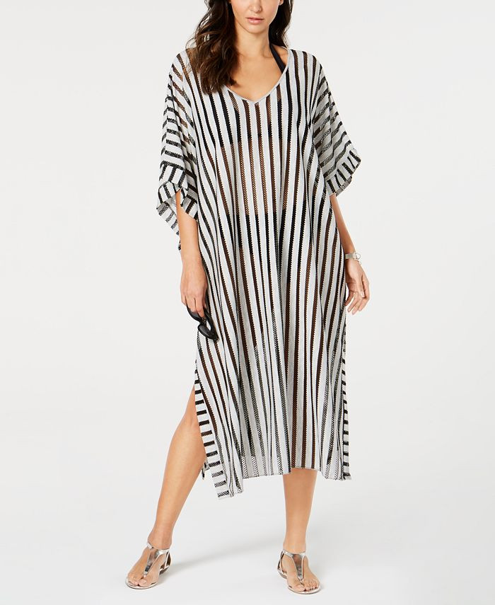 Striped Maxi Caftan Cover-Up | Macys (US)