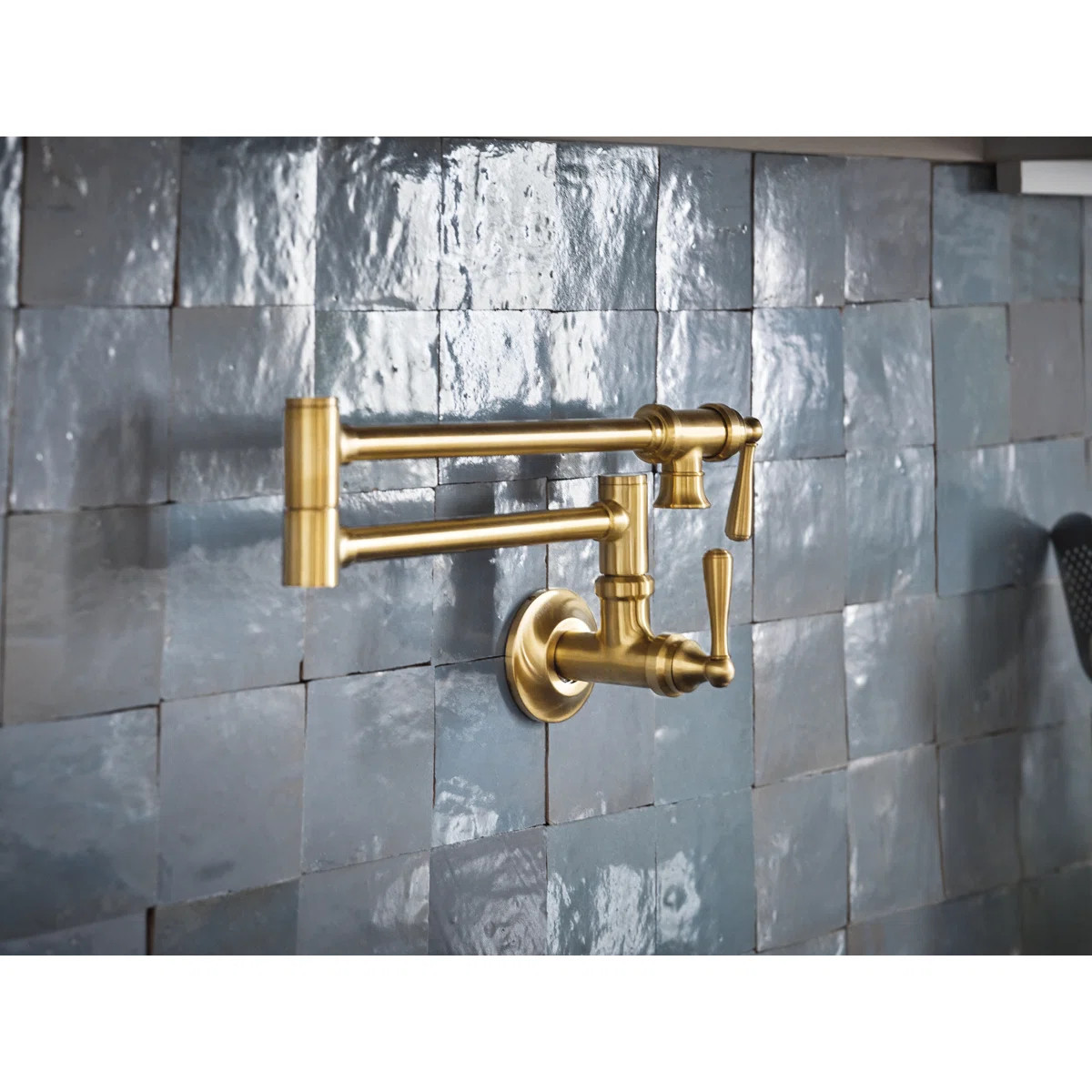 Moen Traditional Wall Mount Swing Arm Folding Pot Filler Kitchen Faucet S664BG | Wayfair North America