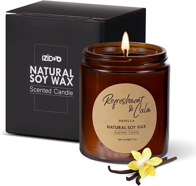 IZIDDO Scented Candles,Creamy Vanilla Aromatherapy Candles,Candles for Home Scented,7 oz 45 Hour ... | Amazon (US)