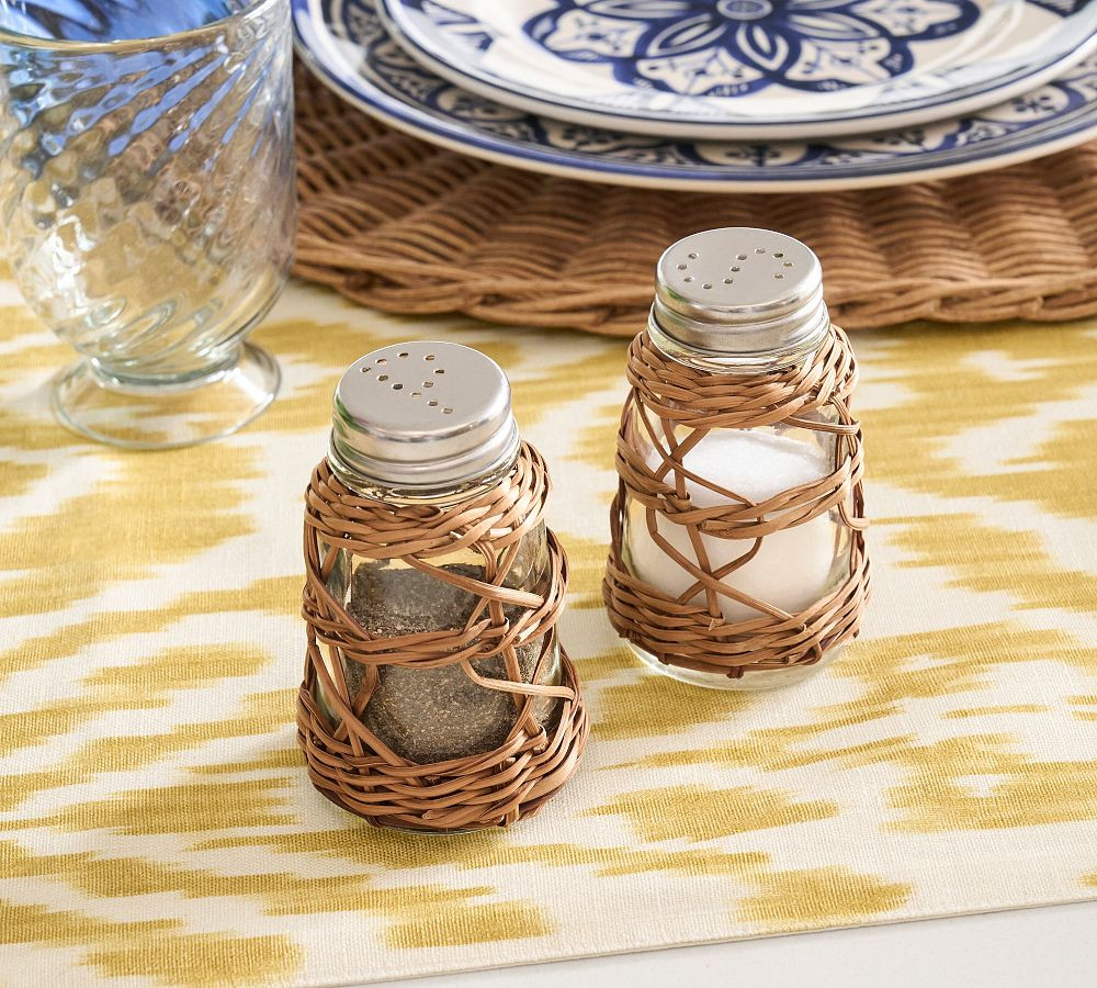 Handwoven Wicker Salt & Pepper Shakers | Pottery Barn (US)