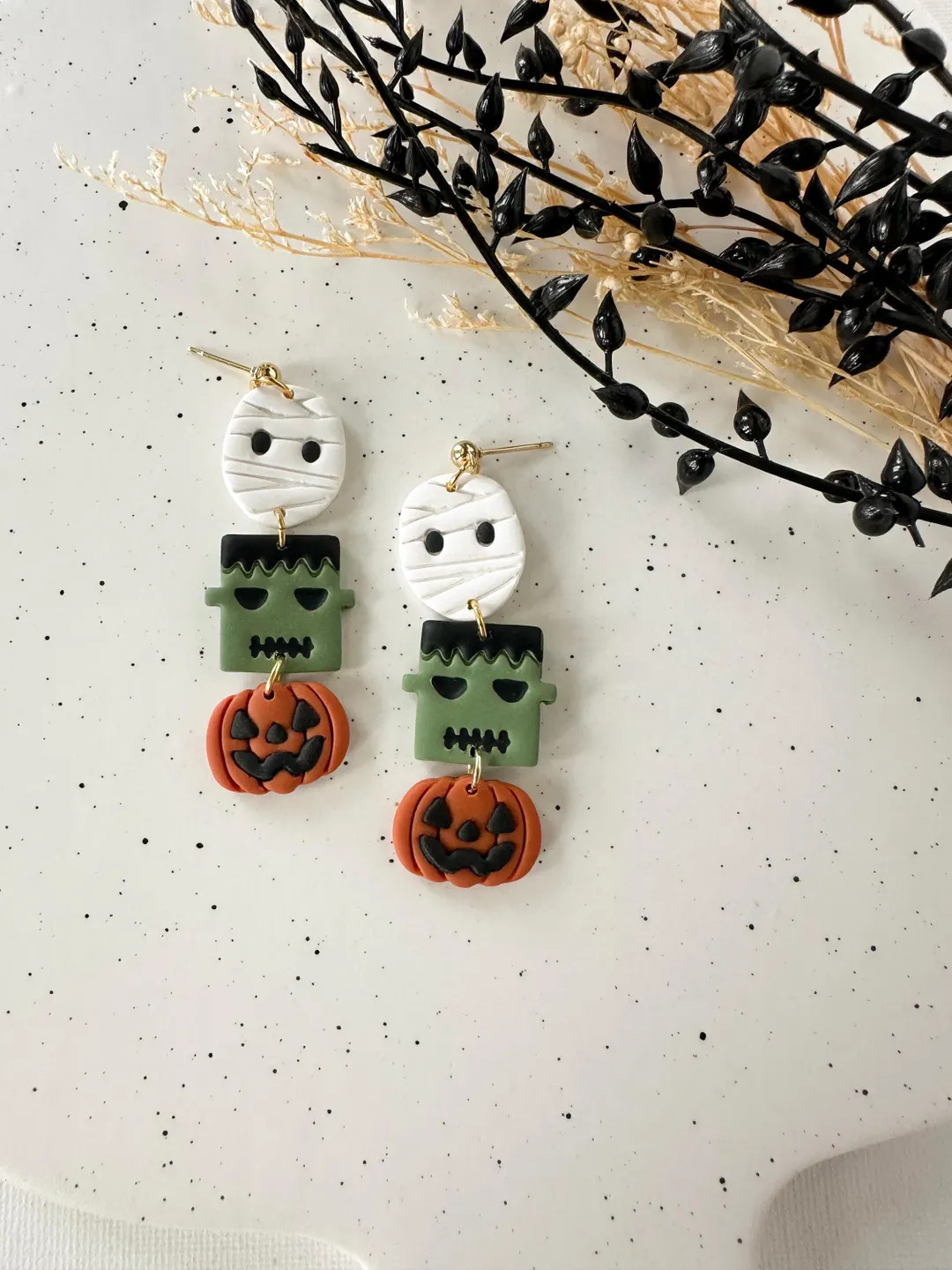 Halloween Earrings - Spooky Dangle Charms - Jack O Lantern Pumpkin Jewelry - Fall Statement Acces... | Etsy (US)