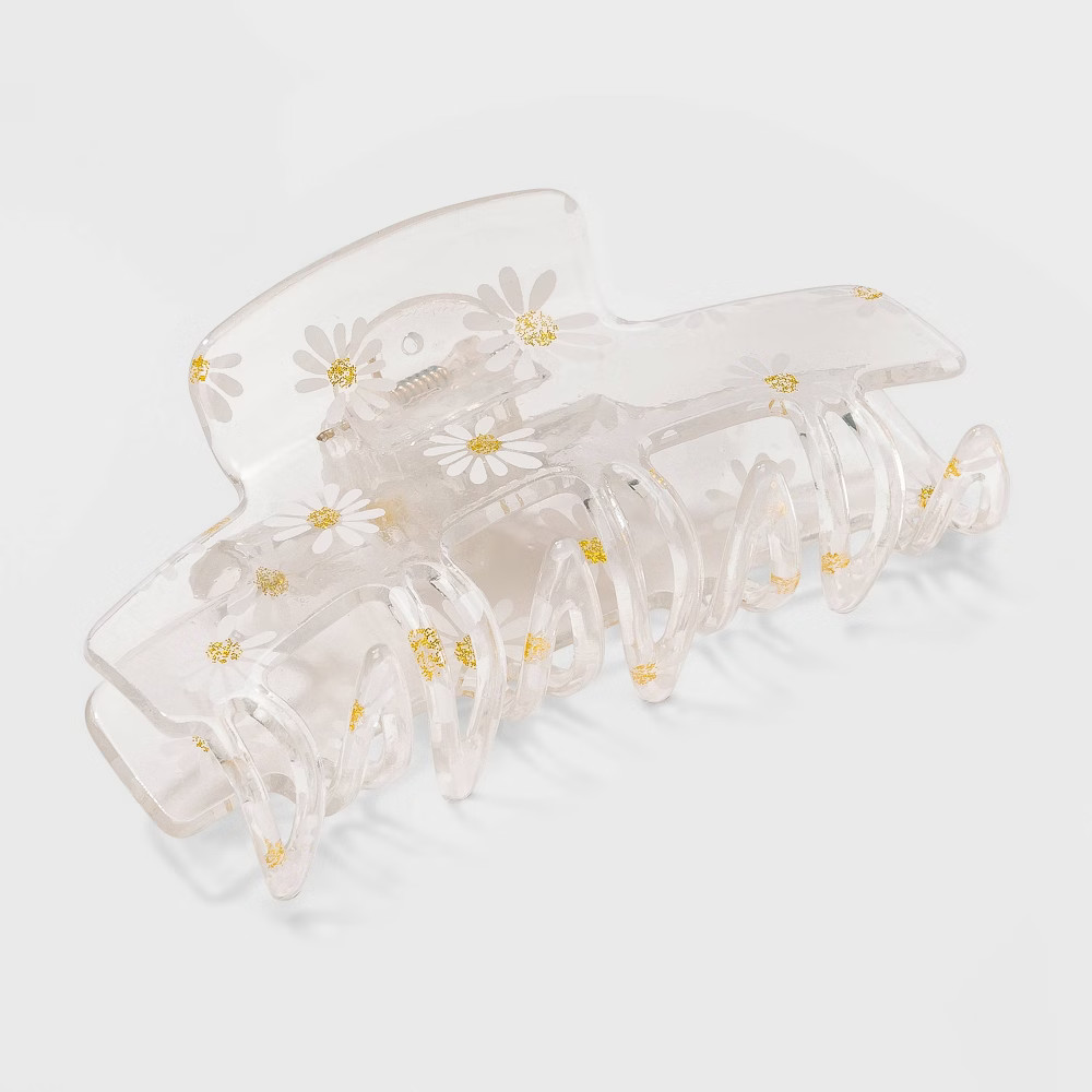 Clear Daisy Print Claw Hair Clip - Wild Fable | Target