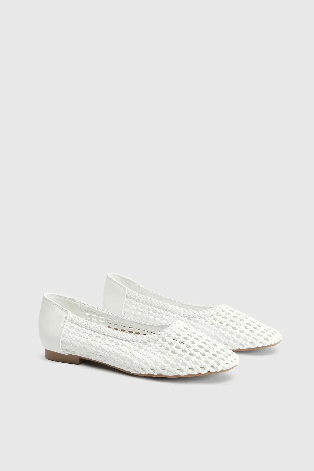 White Woven Ballet Flats | Boohoo | Boohoo.com (UK & IE)