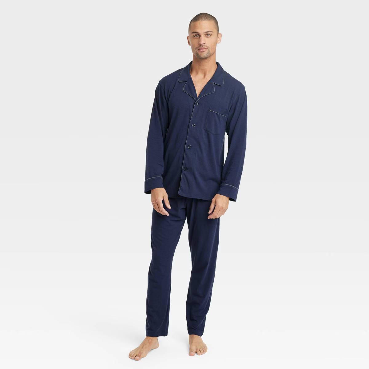 Hanes Premium Men's Knit Long Sleeve Pajama Set 2pc | Target
